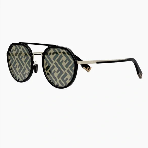 💯- New Authentic Fendi Pattern Pilot Men's Sunglasses FE40040U 02C 51. - Picture 6 of 16